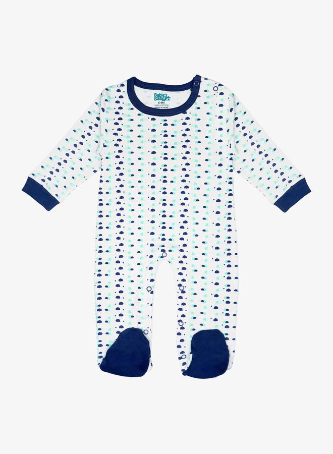 Babies Basic 5-Piece 100% Cotton Bib, Romper, Mittens, Cap and Sleepsuit Set - Image 2